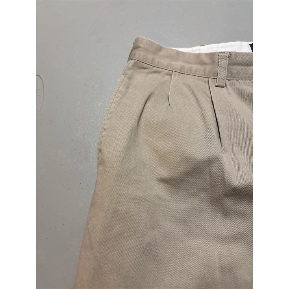Polo Ralph Lauren Men's Hammond Pant Pleated Size 36X26 Khaki Cotton Y2K Vintage